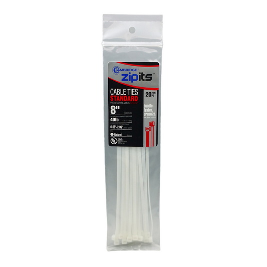 CINCHO PLASTICO BLANCO 8 PAQ 20U CAMBRIDGE