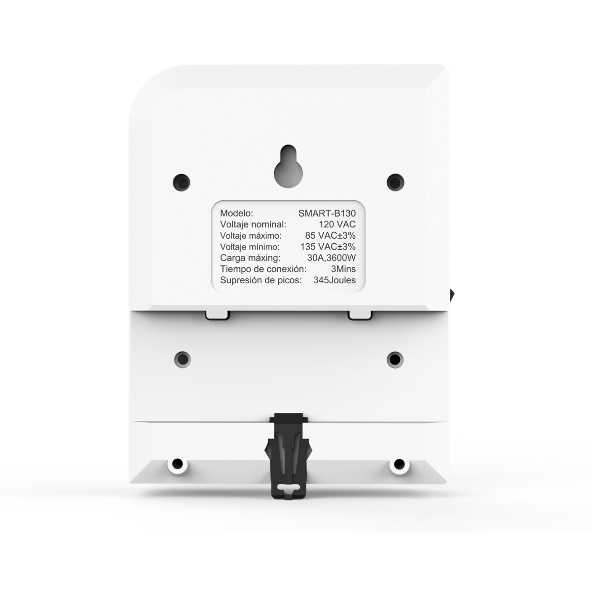 Protector de Voltaje 120V – 3600VA/30A | 345 Joules | Rango 85–135VAC | Retraso 3–4 Min