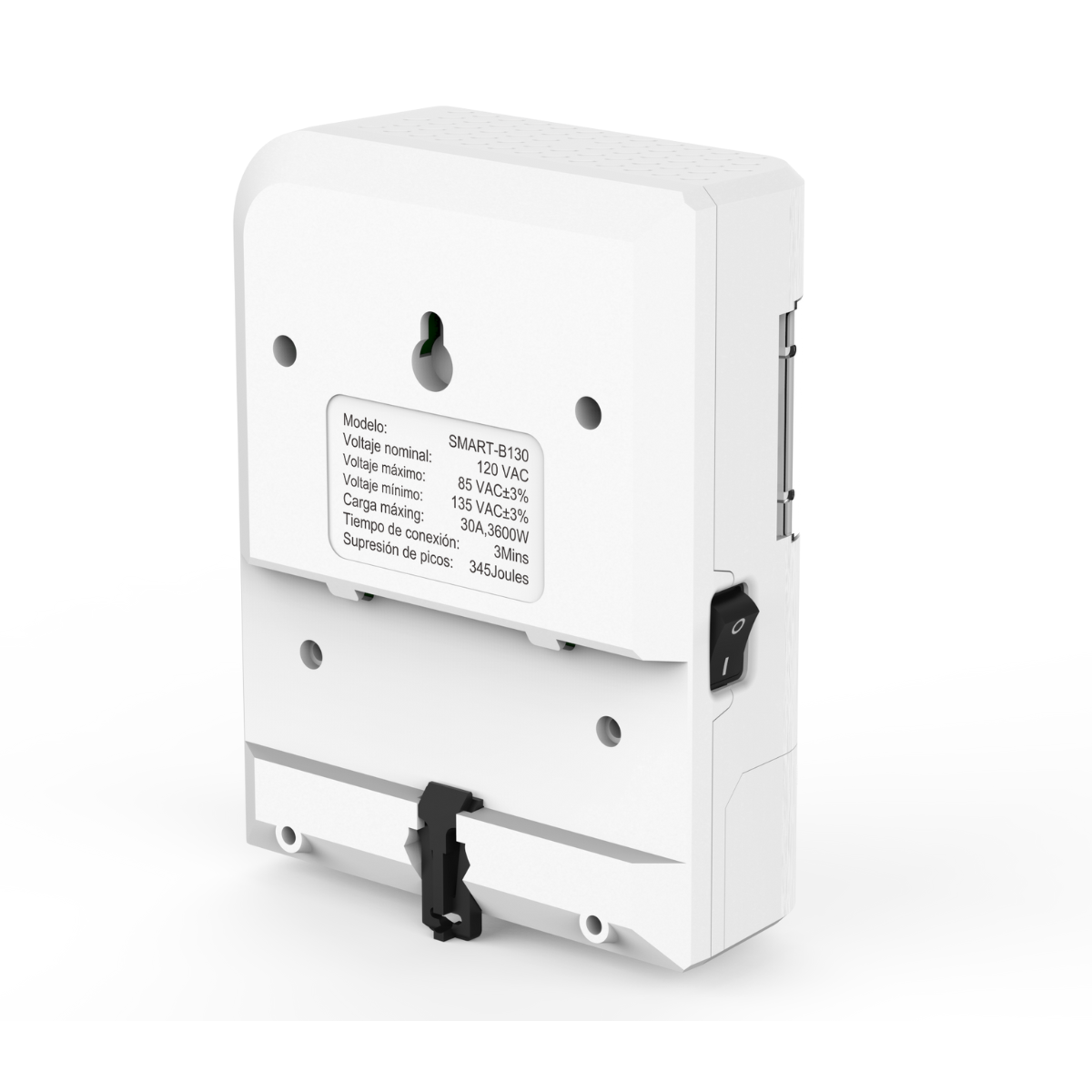 Protector de Voltaje 120V – 3600VA/30A | 345 Joules | Rango 85–135VAC | Retraso 3–4 Min