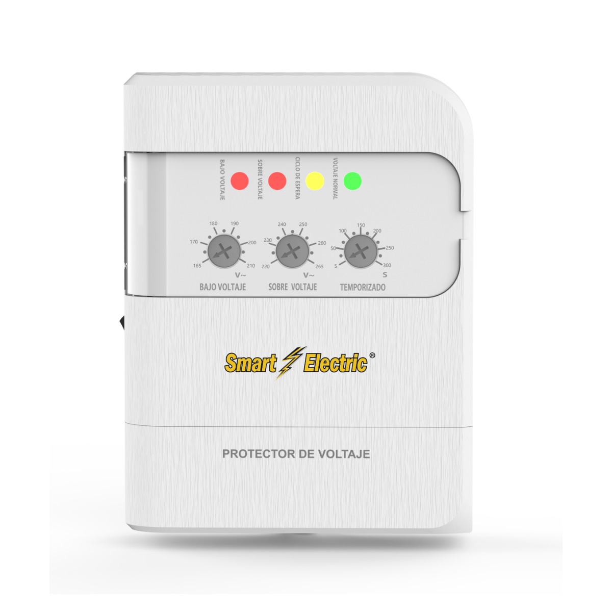 Protector de Voltaje Ajustable 220V – 6600VA/30A | 525 Joules | Rango 165–265VAC | Retraso 5–300 Seg
