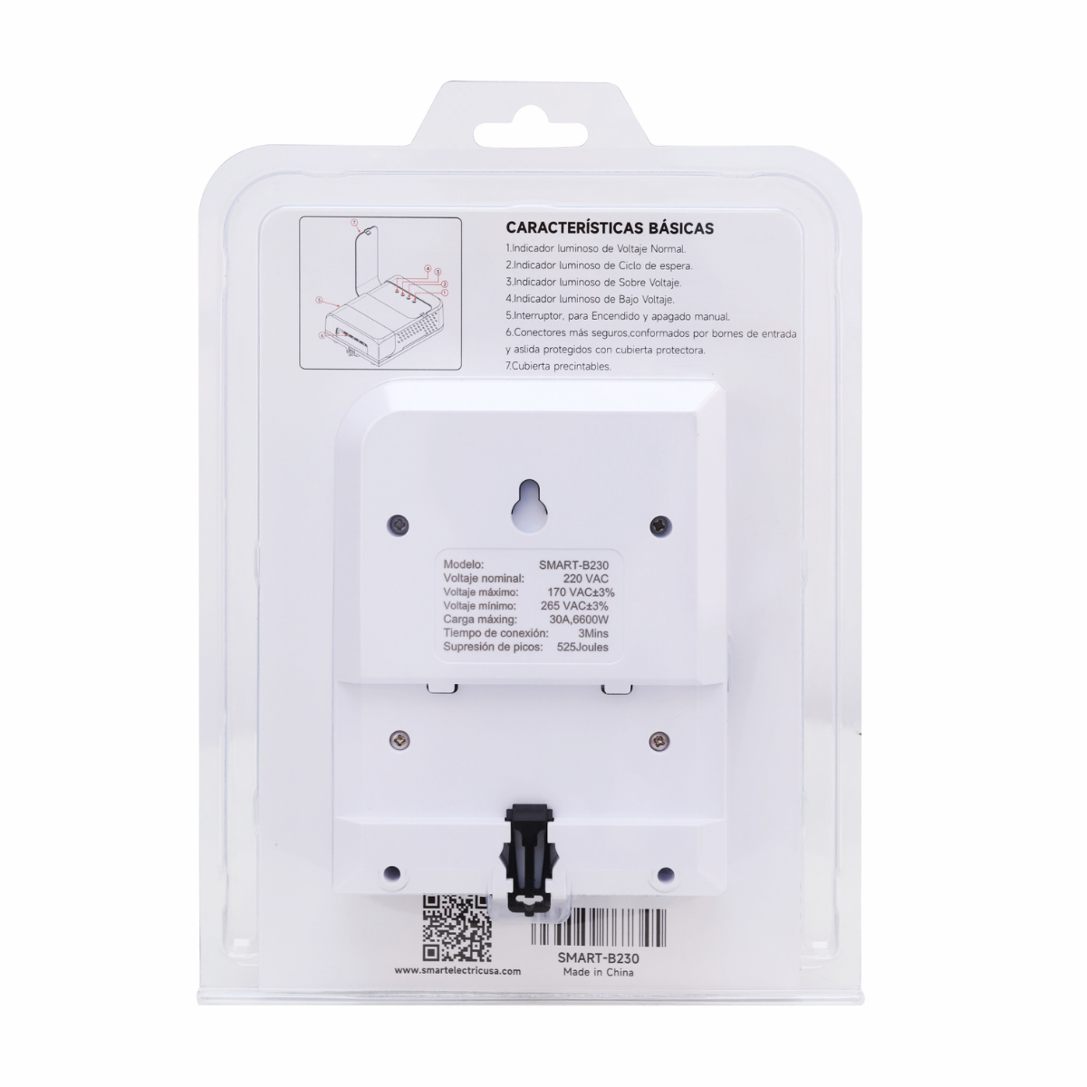 Protector de Voltaje 220V – 6600VA/30A | 525 Joules | Rango 170–265VAC | Retraso 3–4 Min