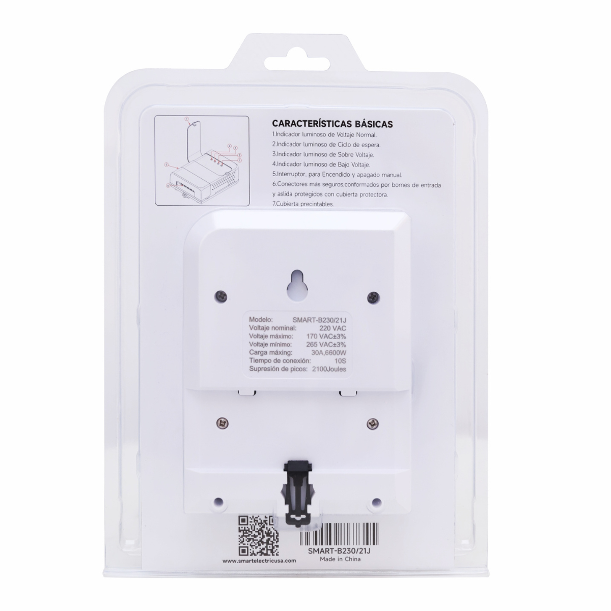 Protector de Voltaje 220V – 6600VA/30A | 2100 Joules | Rango 170–265VAC | Retraso 10 Seg