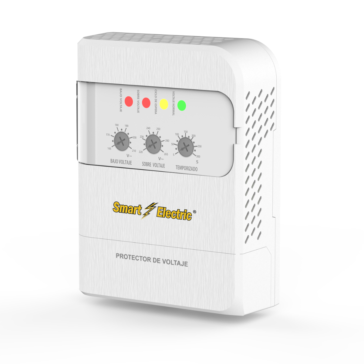 Protector de Voltaje Ajustable 220V – 6600VA/30A | 525 Joules | Rango 165–265VAC | Retraso 5–300 Seg