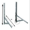 Soporte plegable de pared SSB21 para condensadora de aire acondicionado, fabricado en acero inoxidable 201, con estructura reforzada y dimensiones de montaje.