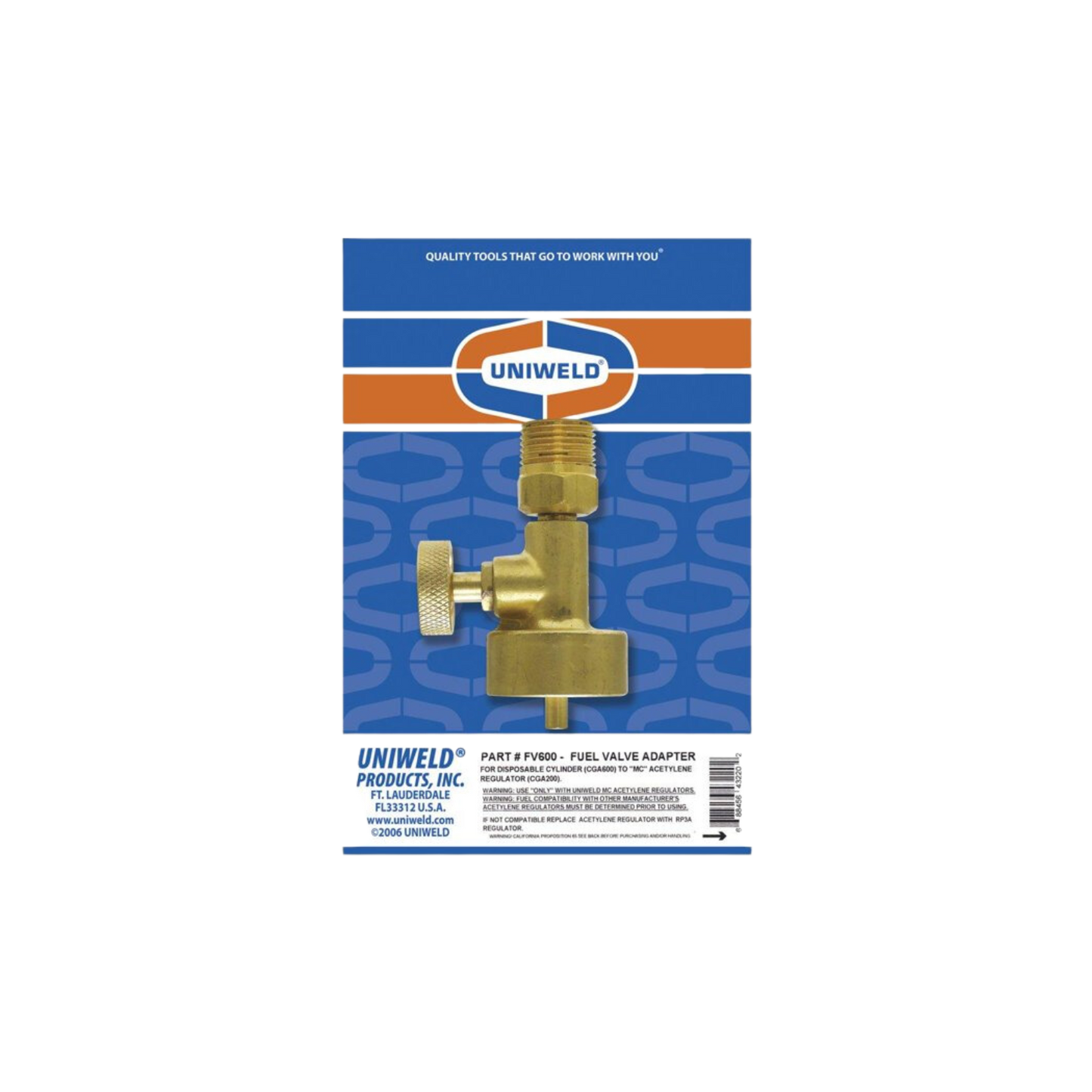 ADAPTADOR CILINDRO MAPP GAS Y OXIGENO UNIWELD