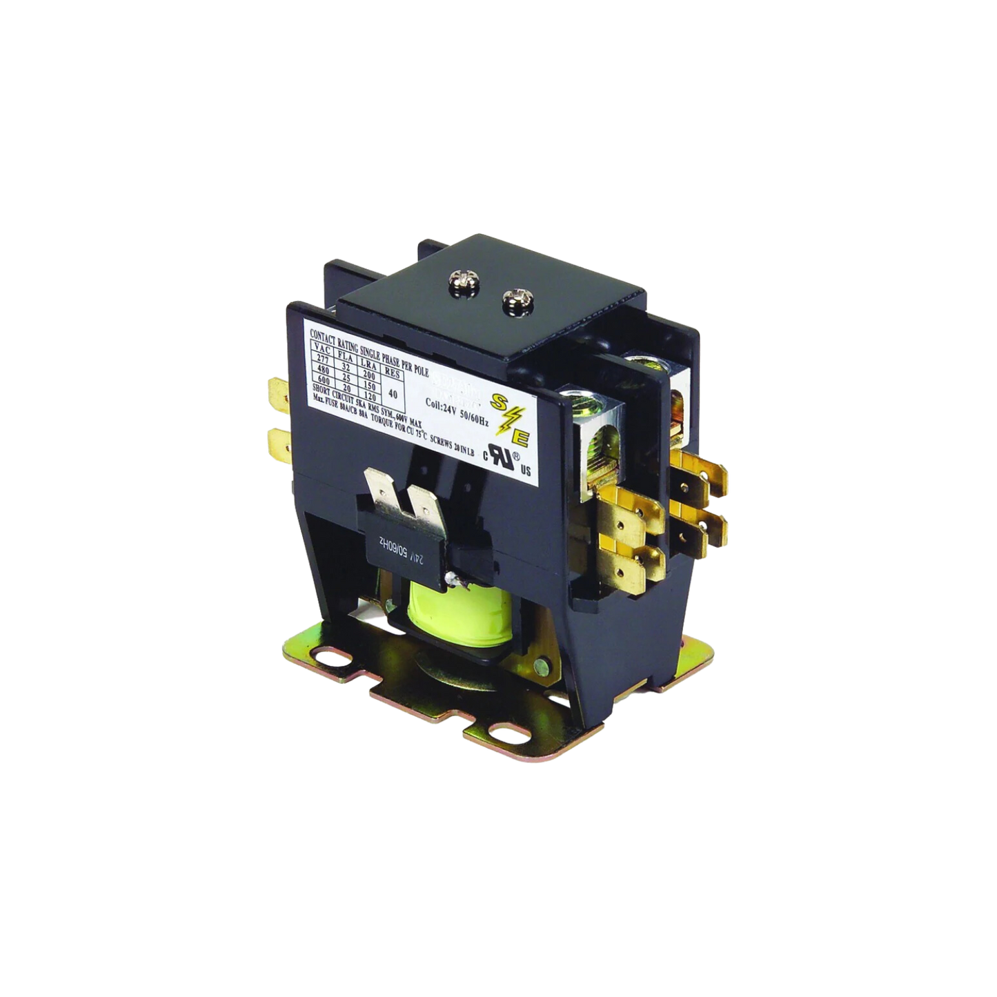 CONTACTOR DE 20 AMP, 2 POLOS, 240 VOLTIOS - ROTOR BLOQUEADO 150/125/100