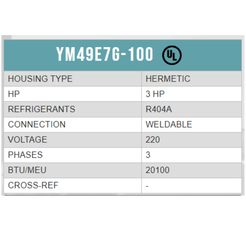 COMPRESOR SCROLL MEDIA TEMP R/404/R507 3 HP 208-230/3PH/60HZ POR AIRE SOLDER
