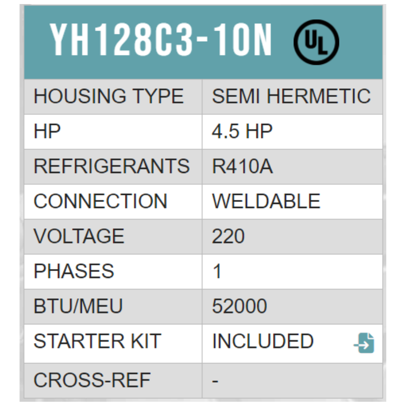 COMPRESOR SCROLL A/C R410A 4.5 HP 208-230/1PH/60HZ POR AIRE SOLDER