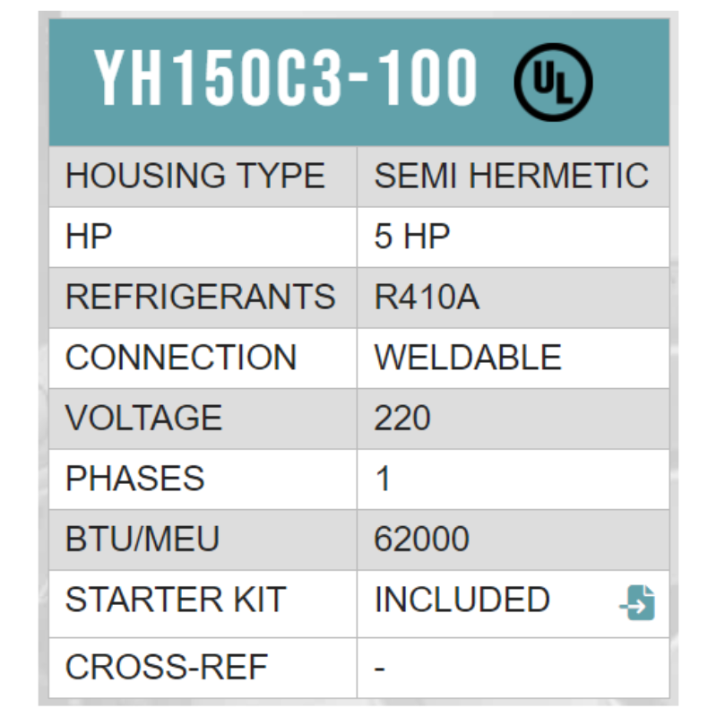COMPRESOR SCROLL A/C R410A 5 HP 208-230/1PH/60HZ POR AIRE SOLDER