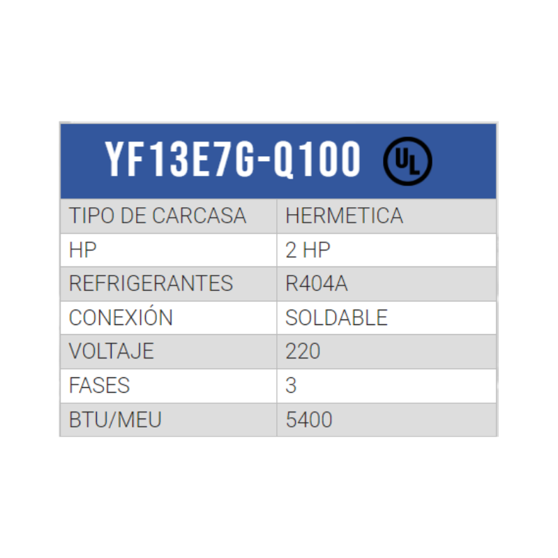 COMPRESOR SCROLL BAJA TEMP R/404/R507 2 HP 208-230/3PH/60HZ INYECCION DE LIQUIDO SOLDER