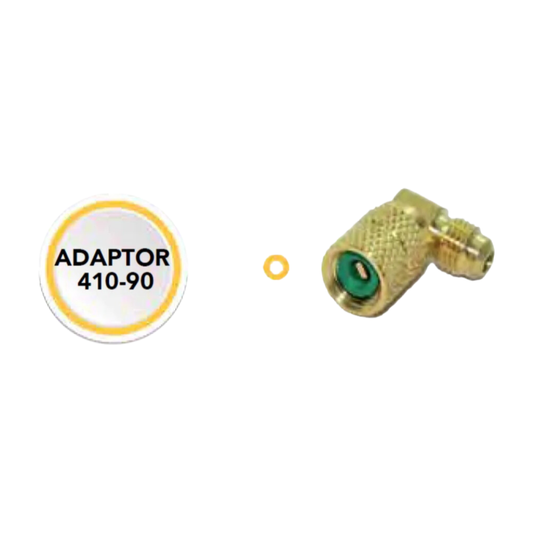 ADAPTADORES DE MANGUERA R410A - 5/16" HEMBRA X 1/4" MACHO CONEXIÓN 90 GRADOS