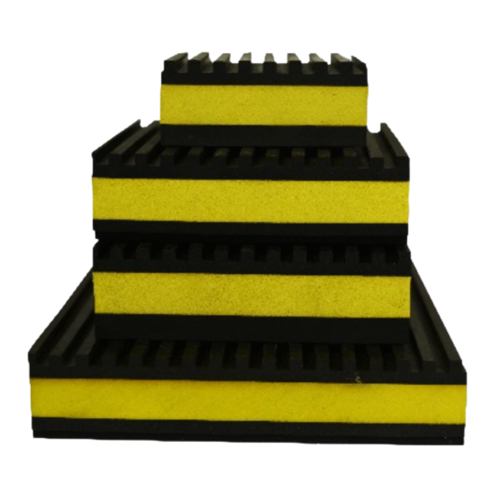ALMOHADILLAS ANTIVIBRATORIAS DE GOMA EVA - 3" X 3" X 3/8" - 36/UD