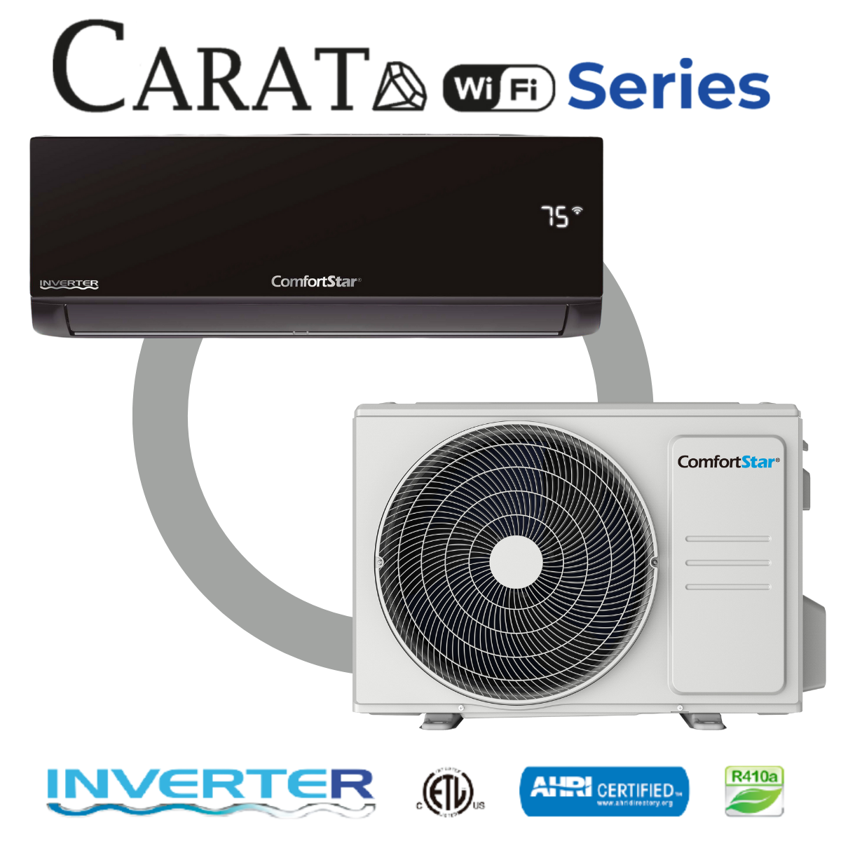 SISTEMA MINI-SPLIT 12K - 115V MONTADO EN LA PARED - SISTEMA MINI-SPLIT CARAT - 21 SEER2