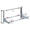 Soporte plegable de pared SSB43 de acero inoxidable 201 para condensadoras de aire acondicionado, con estructura triangular reforzada, barras de montaje y almohadillas antivibración.