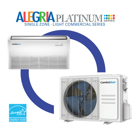 REFRIGERACIÓN + CALEFACCIÓN 18K: SISTEMA COMERCIAL TIPO PISO-TECHO ENERGY STAR LIGHT DE 208/230 V: 23 SEER2