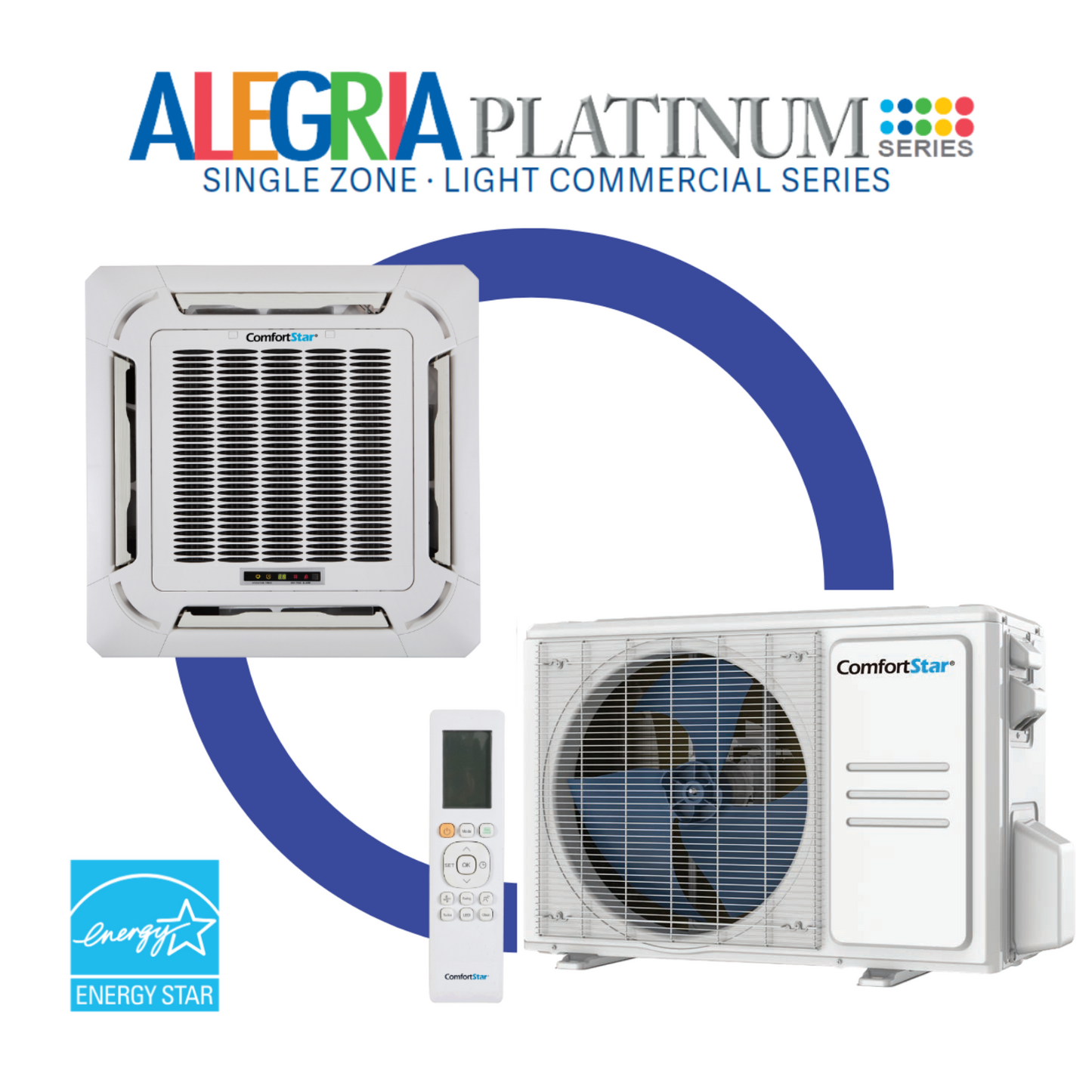 REFRIGERACIÓN + CALEFACCIÓN 9K - SISTEMA TIPO CASSETTE COMERCIAL ENERGY STAR LIGHT DE 208/230 V - 20 SEER2