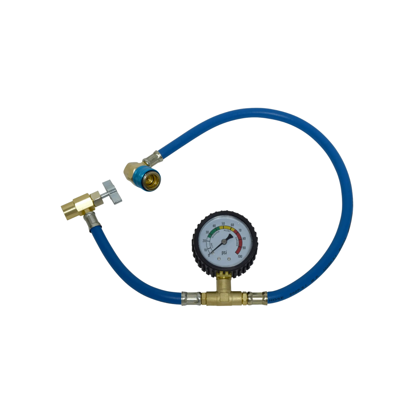 VALVULA AUTO CARGA CON MANGUERA ACOPLE R134a RELOJ UAC