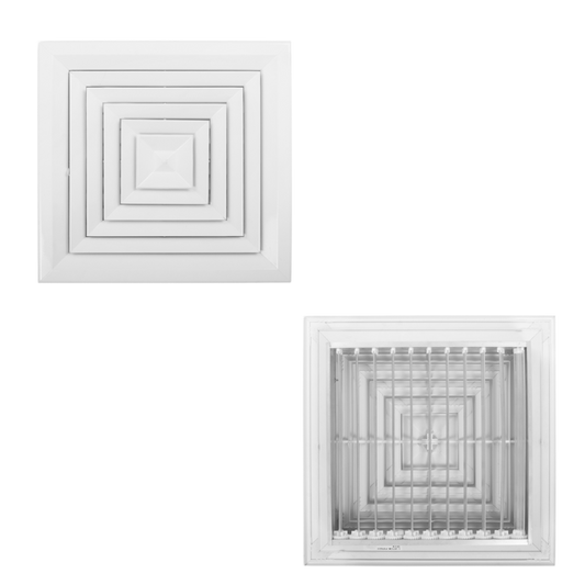 DIFUSOR JS 4VIAS 12X12 CON DAMPER LAMINAIRE_JSOB4-12X12