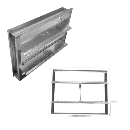 DAMPER MANUAL LAMINA GALVANIZADA HOJAS OPUESTAS 32X30 LAMINAIRE