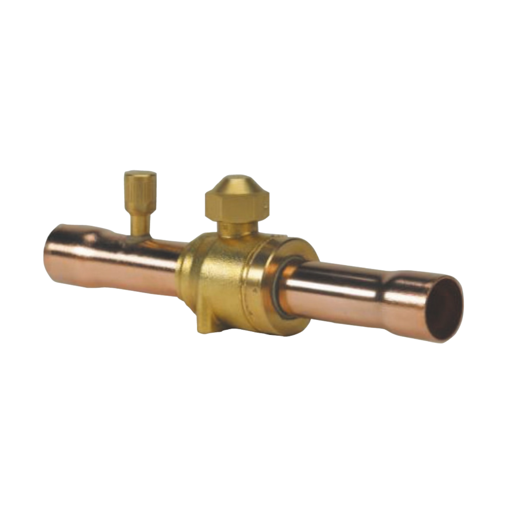 VALVULA PASO BOLA 3/8 SOLDAR C/VALV ACCESO DANFOSS