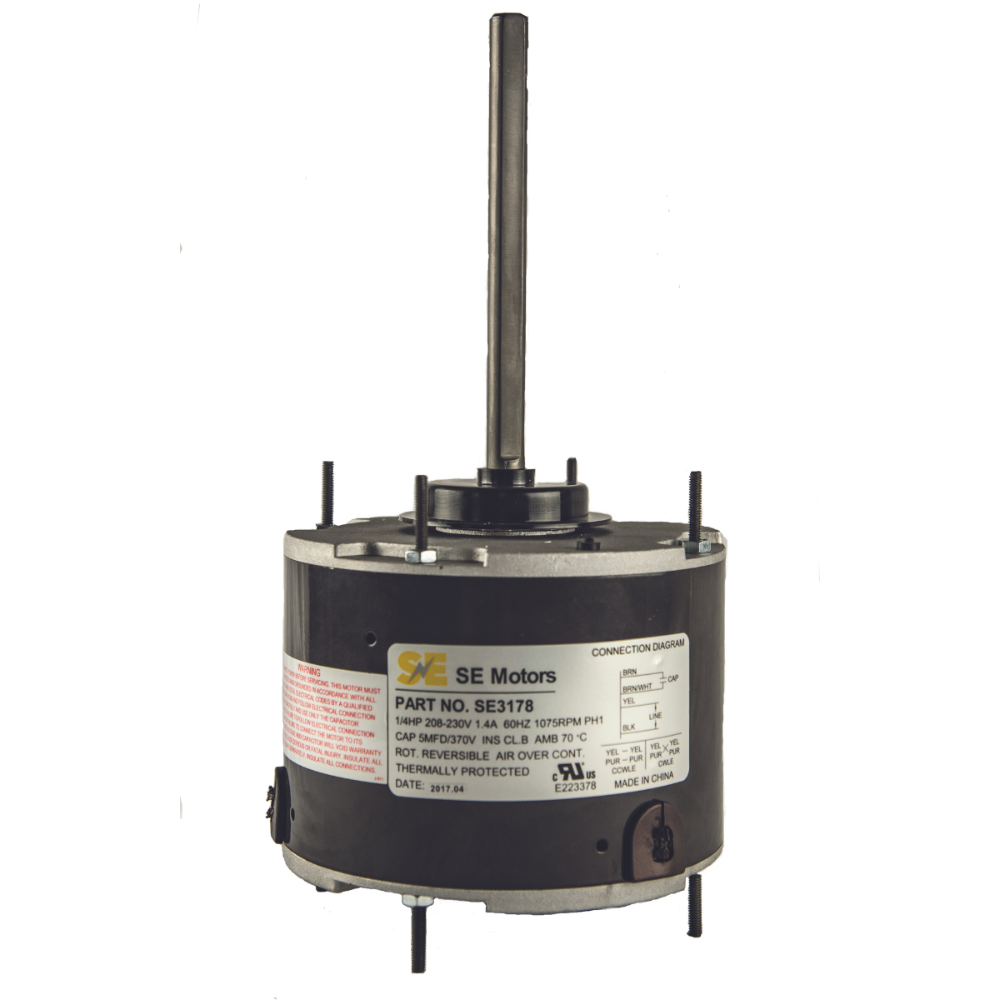 CONDENSADOR VERTICAL - MULTICABALLOS DE POTENCIA - 1075RPM - HI-TEMP 70⁰C - 1/4HP, 208/230V