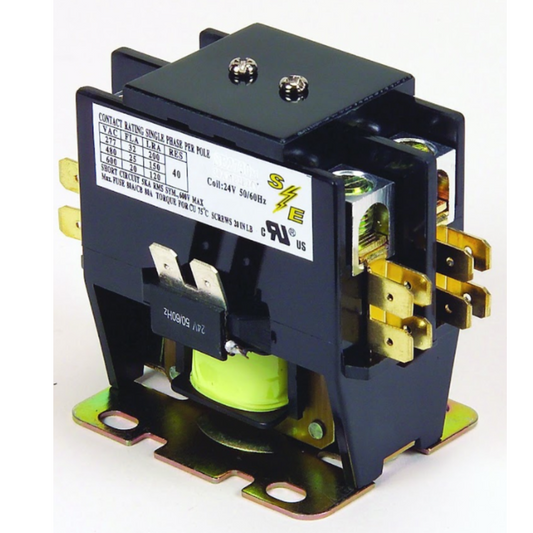 CONTACTOR DE 30 AMP, 2 POLOS, 240 VOLTIOS - ROTOR BLOQUEADO 180/150/120